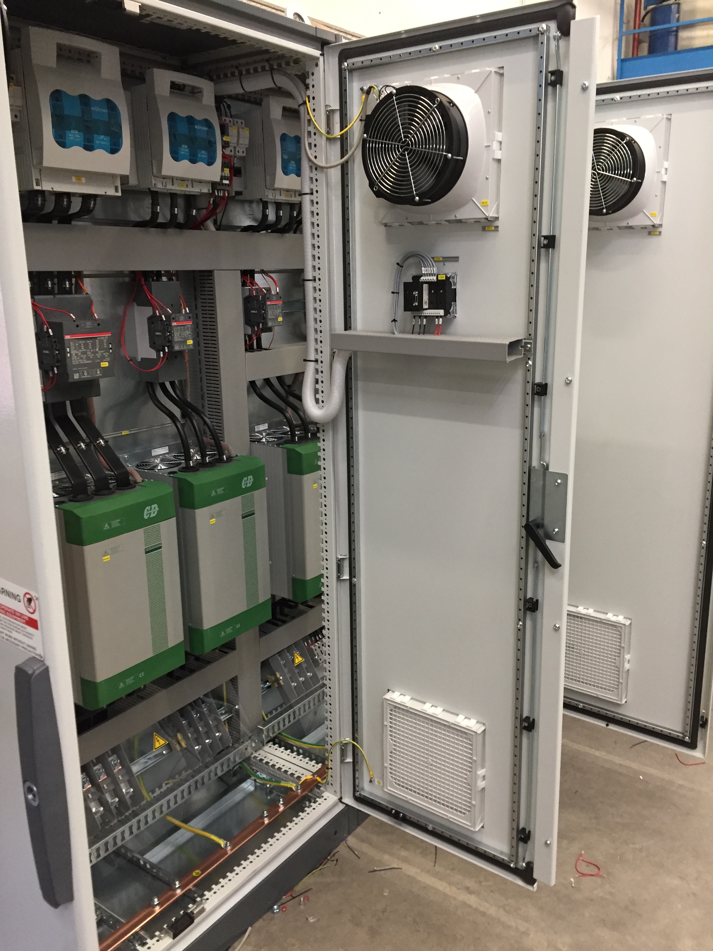 quadro elettrico per il controllo di uno scambiatore di calore su impianto di trattamento gas
